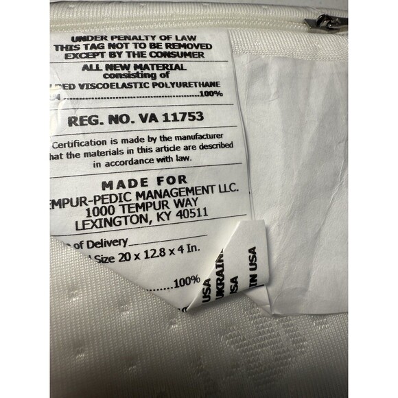 Tempur-Pedic TEMPUR-Ergo Neck Pillow Firm Support, Standard Size, White NEW - Picture 4 of 4